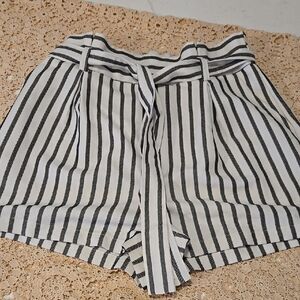 Striped Black and White Women's Shorts Med